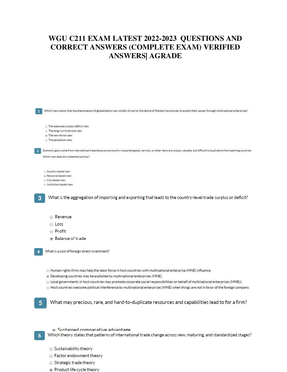 WGU C211 Exam Questions and Verified Answers Guide for Complete Preparation Success in 2023