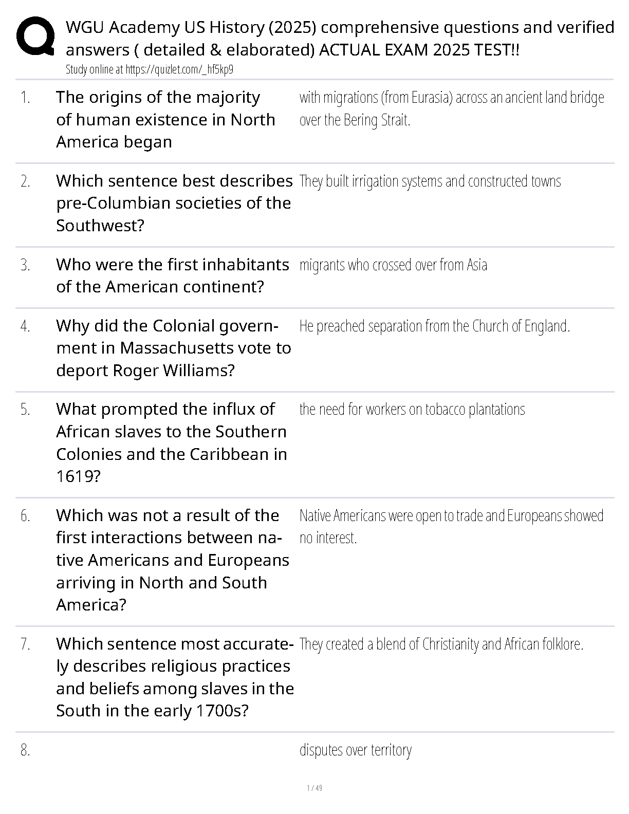 WGU Academy US History Exam Test Bank 2025: Comprehensive Questions with Verified Elaborated Answers for Top Scores