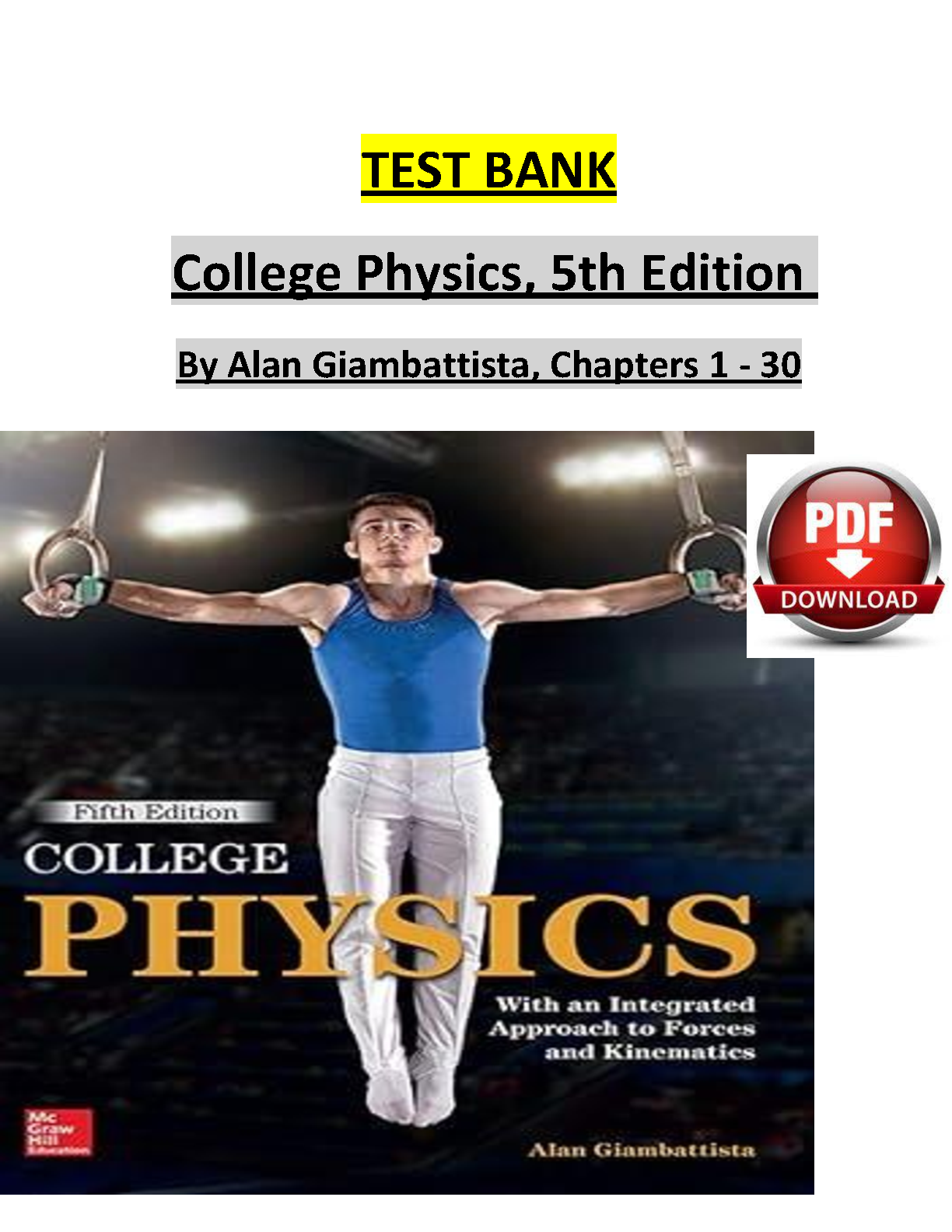 College Physics, 5th Edition TEST BANK