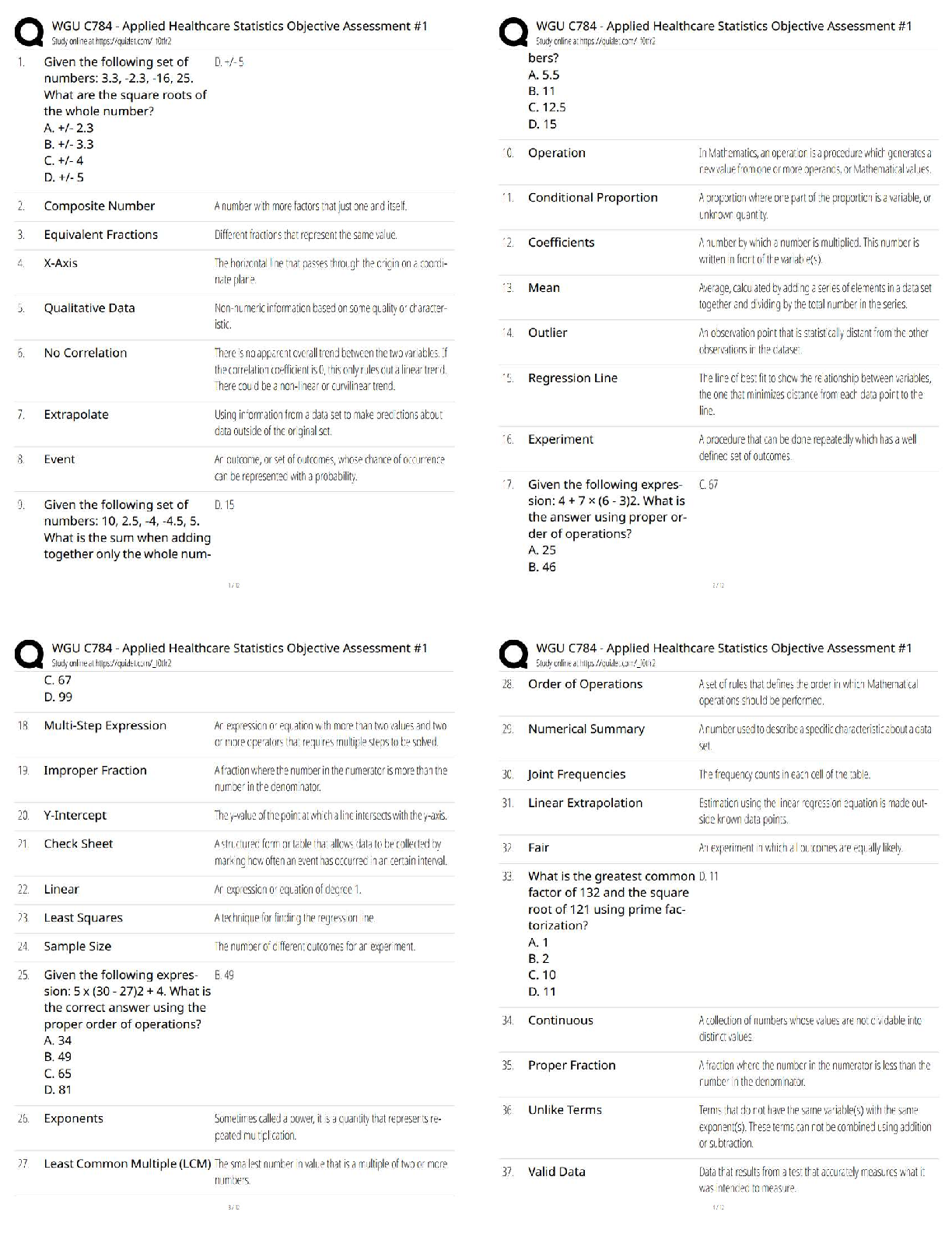 WGU C784 Applied Healthcare Statistics OA1 Exam Elaboration Verified Q&A 2025/2026 Study Guide