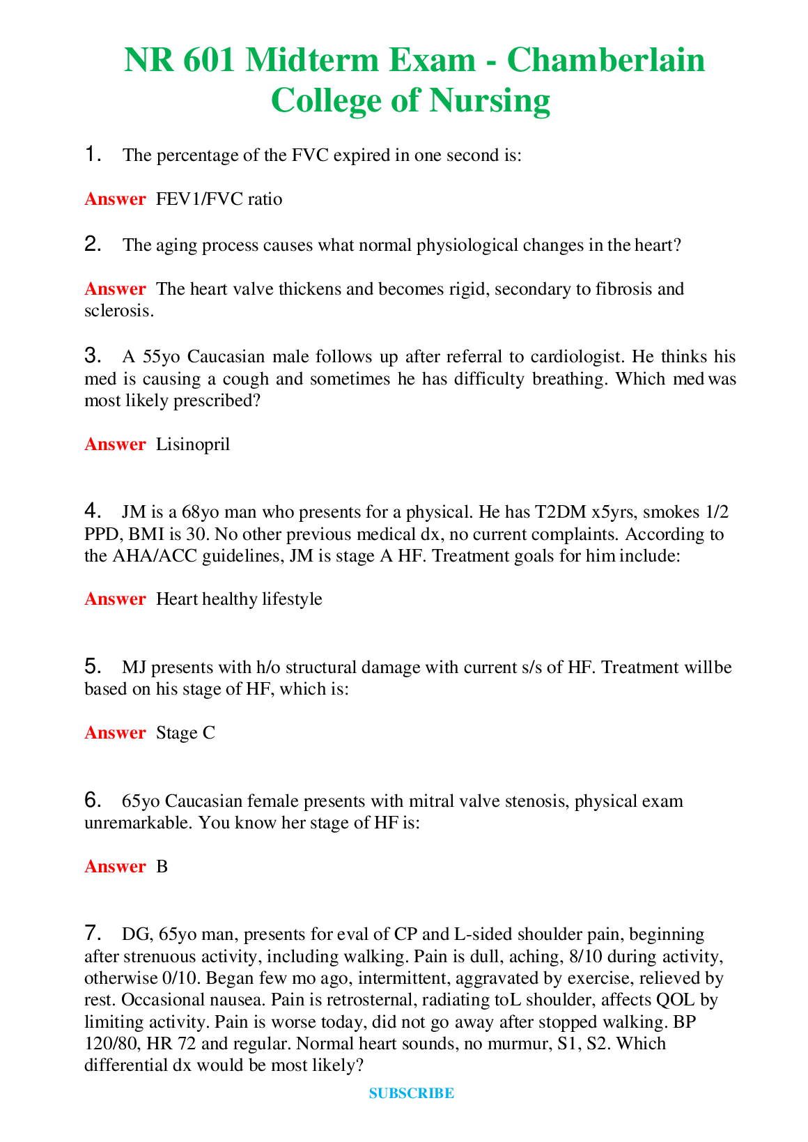 NR 601 Midterm Exam Study Guide for Chamberlain College of Nursing Students 2024/2025 Edition