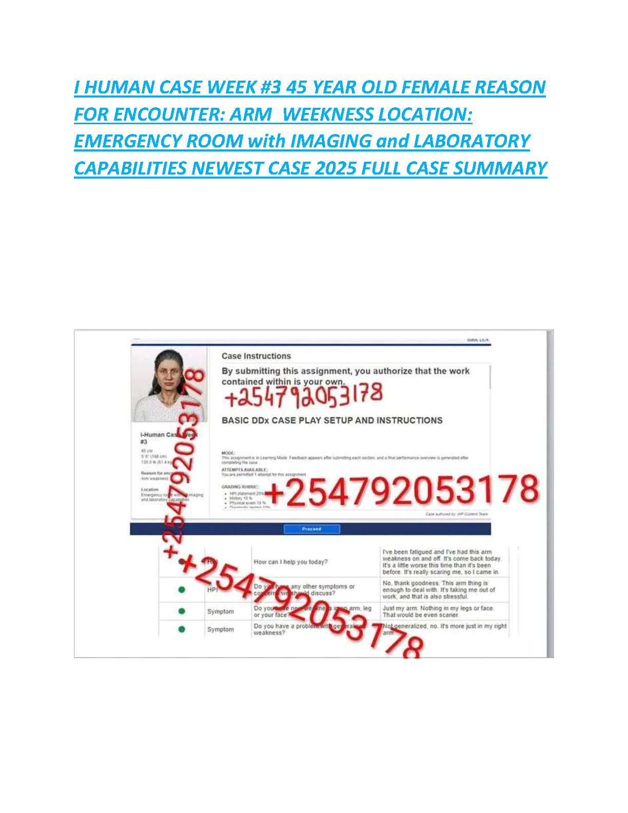 Master iHuman Case Week #3: 2025/2026 Guide for 45-Year-Old Female with Arm Weakness - Pass Exams First Time!