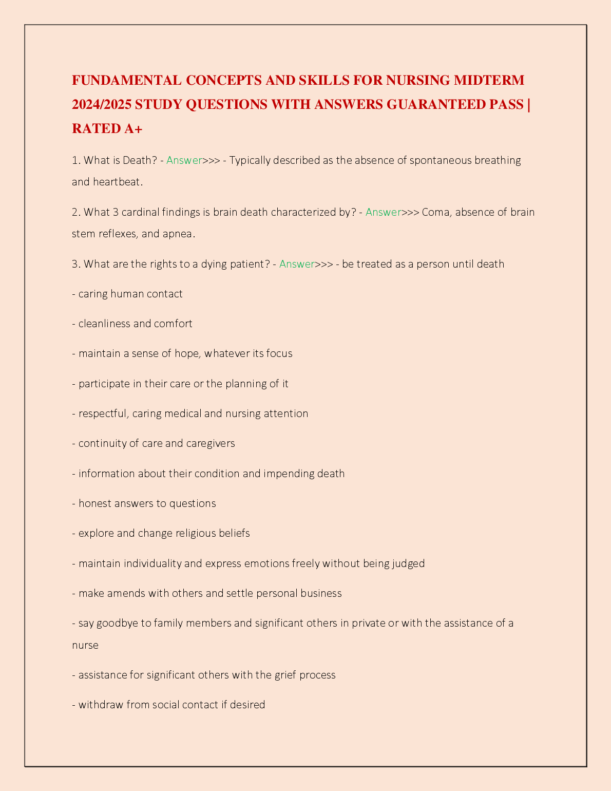 Nursing Midterm Study Guide: Fundamental Concepts and Skills for the 2026/2027 Academic Year Exam Success