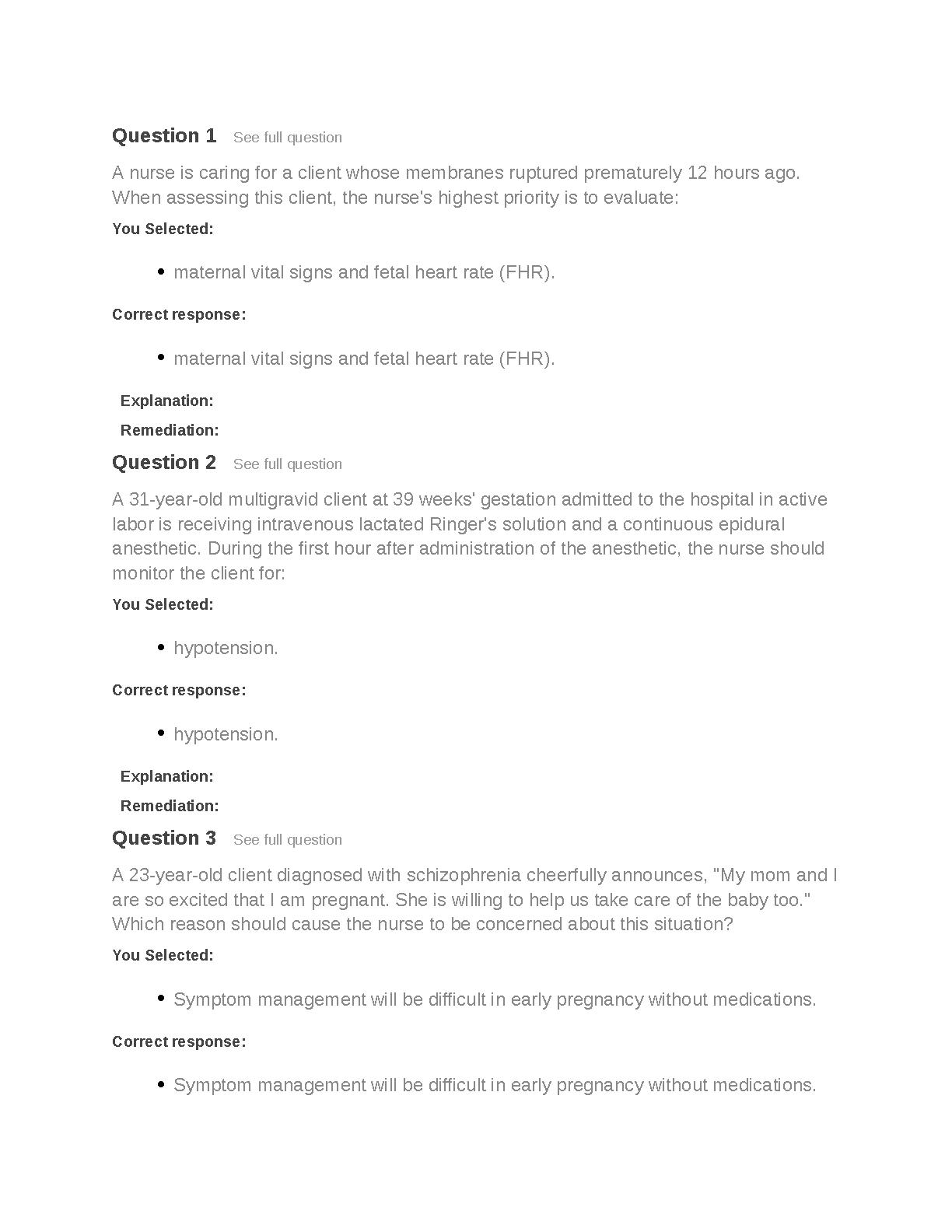 Maternity Nursing Exam Questions and Answers for the 2026/2027 Academic Year Covering Labor Delivery Postpartum Care