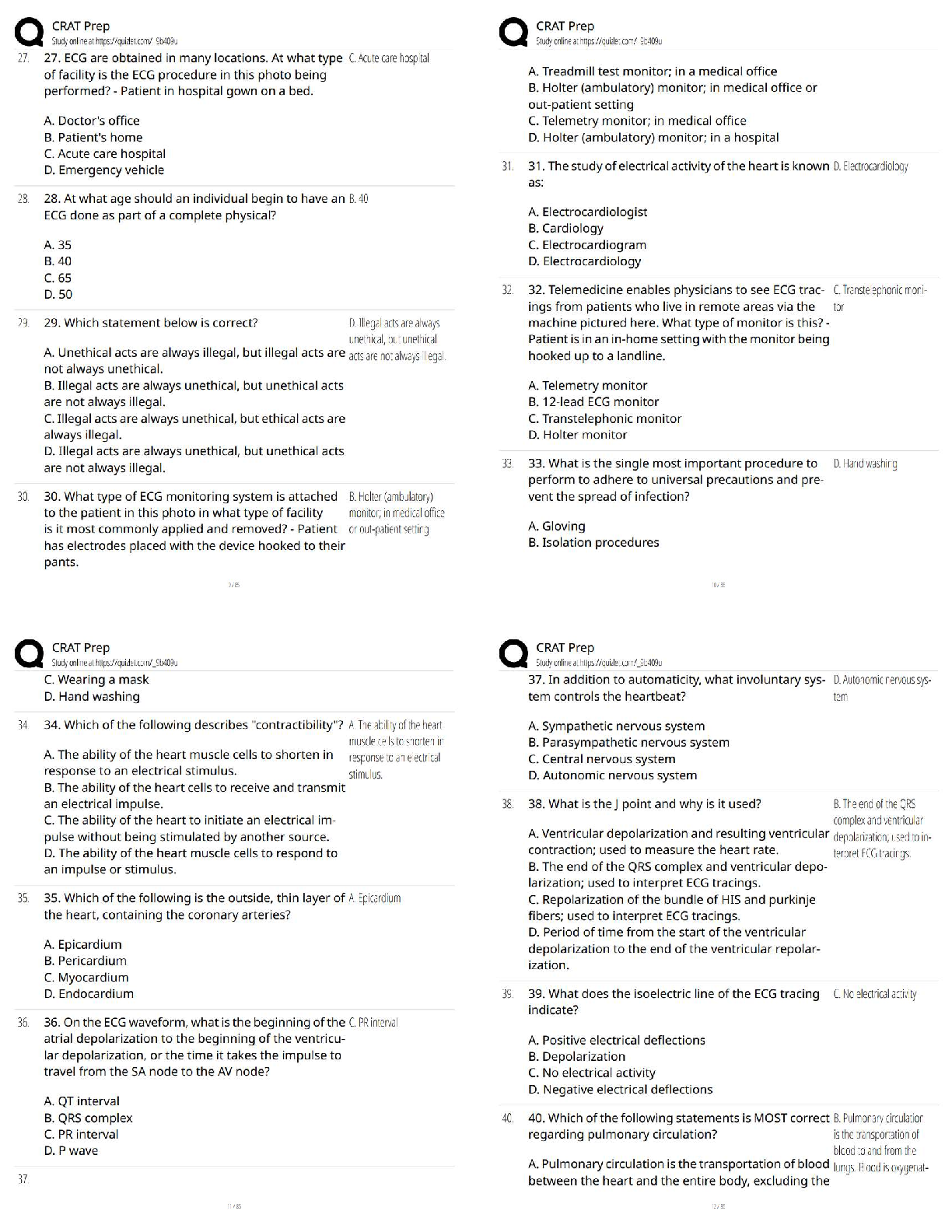 CRAT Exam Prep Test Bank 2025/2026: Master ECG Rhythms & Pass First Try ...