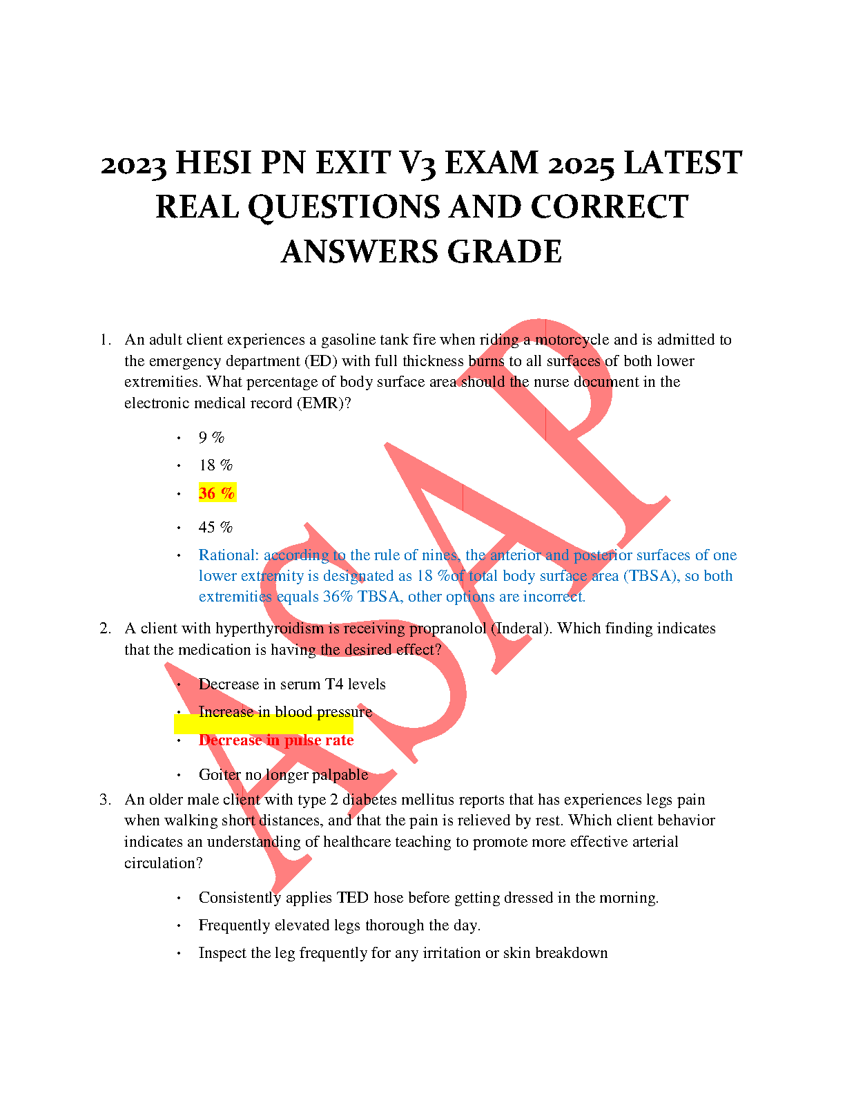 HESI PN Exit V3 Exam 2025 Test Bank | Real Questions, Correct Answers & Detailed Rationales