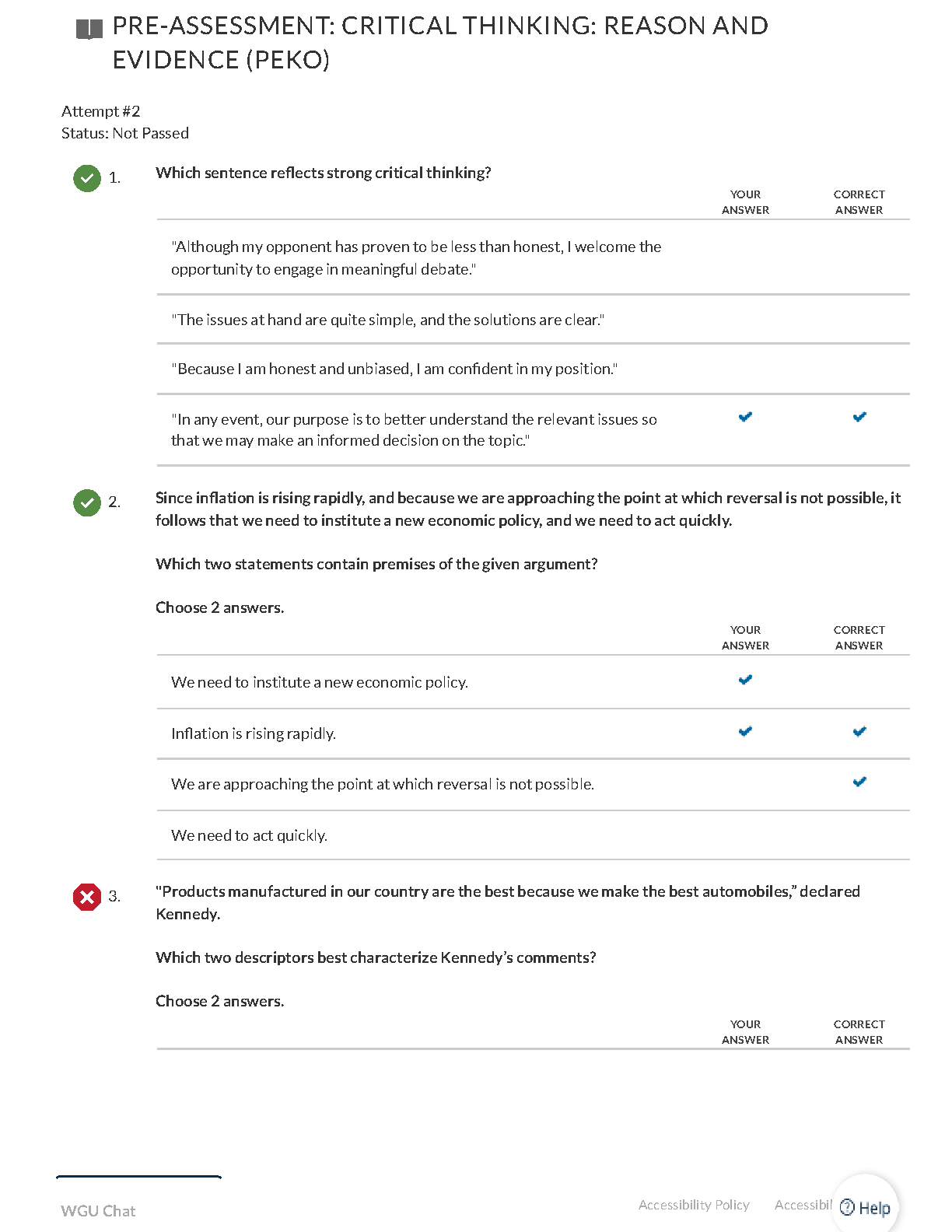 WGU Critical Thinking Pre-Assessment Practice Questions for Success and Exam Preparation Resource