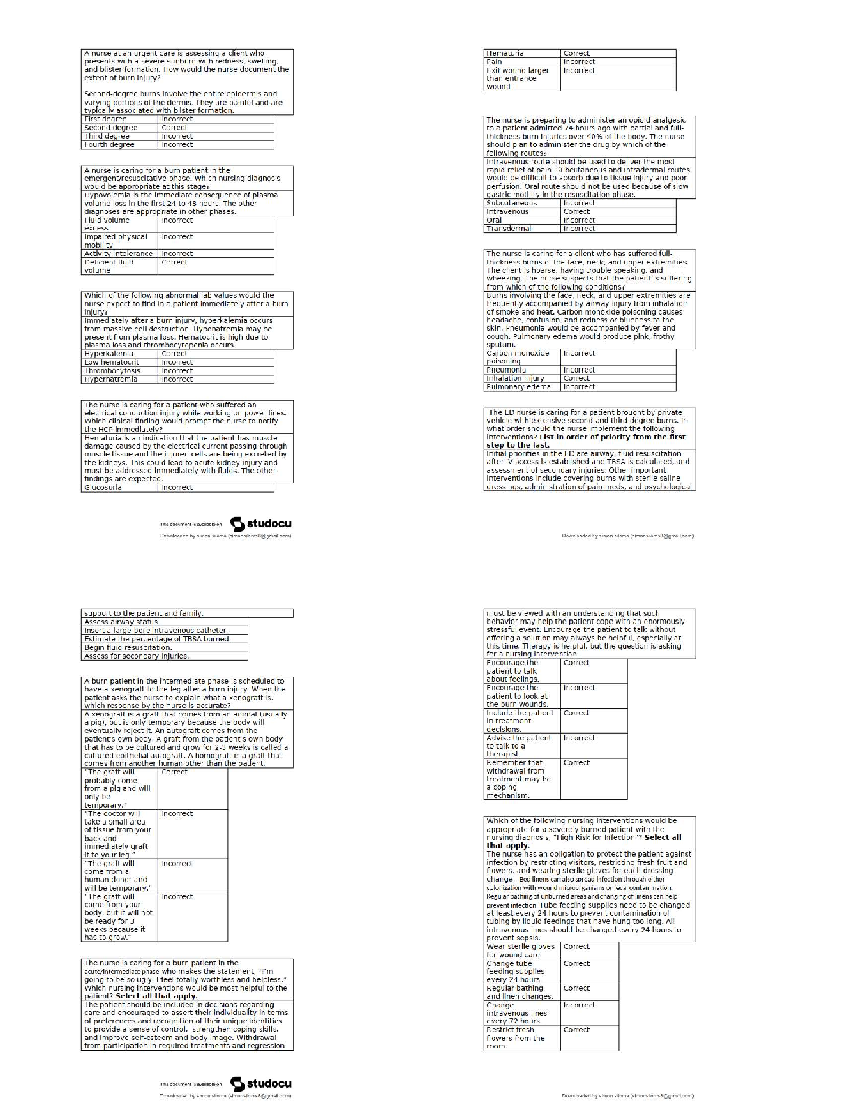Test Bank for Lewis's Medical-Surgical Nursing Chapter 24 Burn Injury with NCLEX Q&A and Rationales