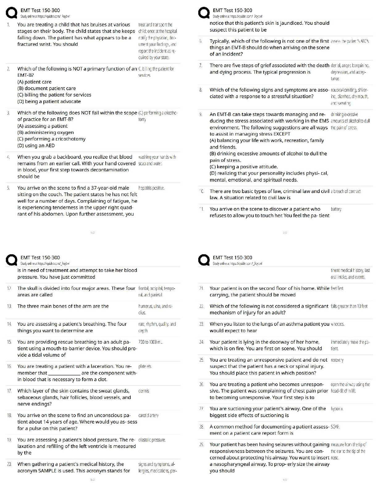 Test Bank for Emergency Care and Transportation of the Sick and Injured, 13th Edition by AAOS & Pollak Complete EMT Exam Questions