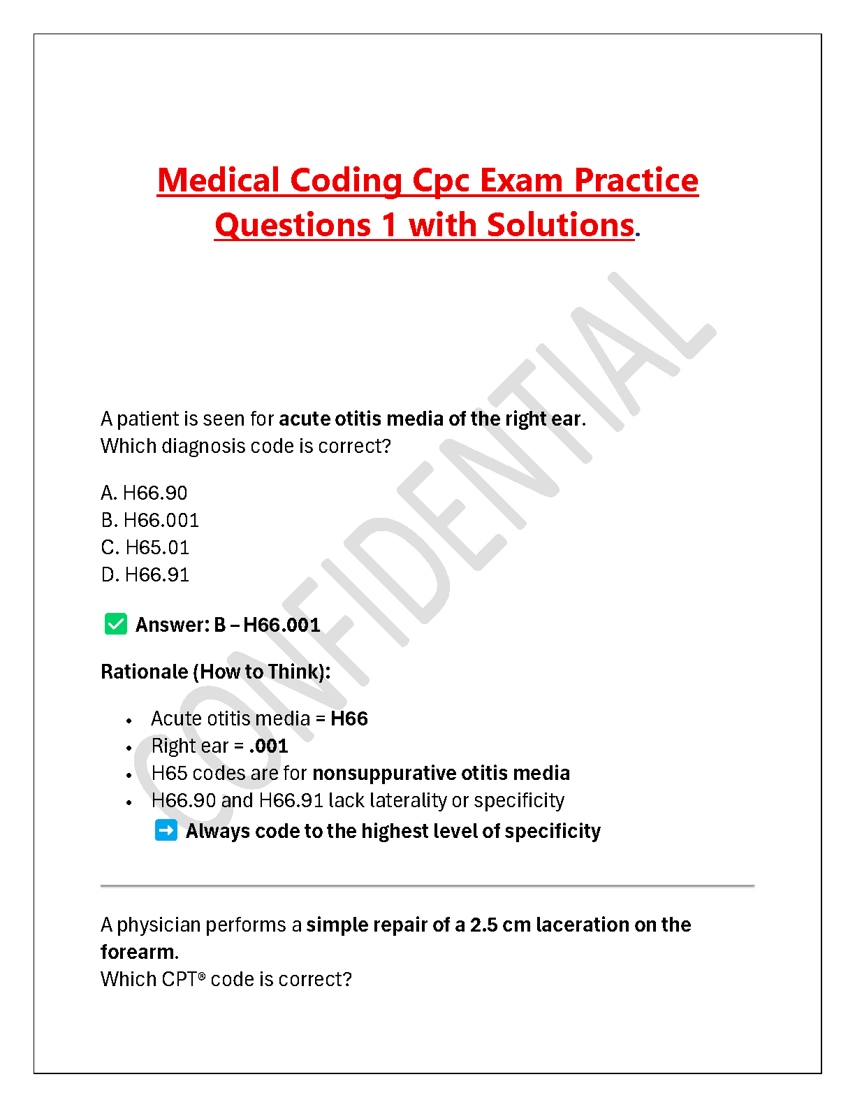 Medical Coding CPC Exam Test Bank: A Comprehensive Collection of ...