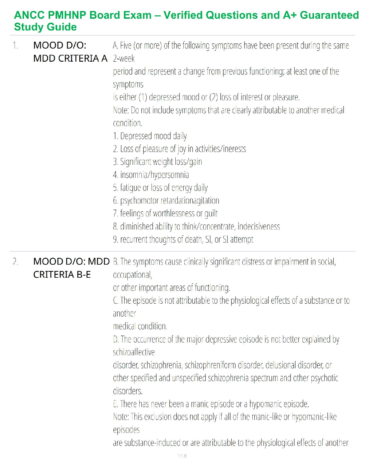 ANCC PMHNP Board Exam Prep 2025/2026: The Ultimate Study Guide with Verified Questions and Answers for First-Time Success
