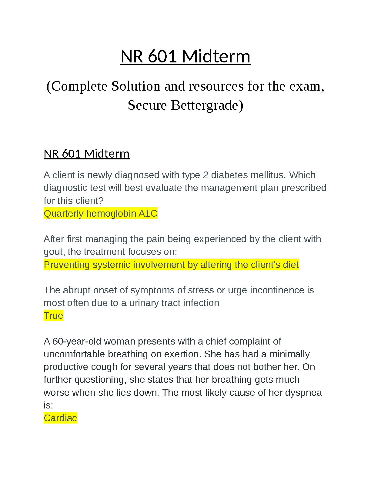 NR 601 Midterm Test Bank for Primary Care Collaborative Practice 6th Edition Buttaro Verified Questions