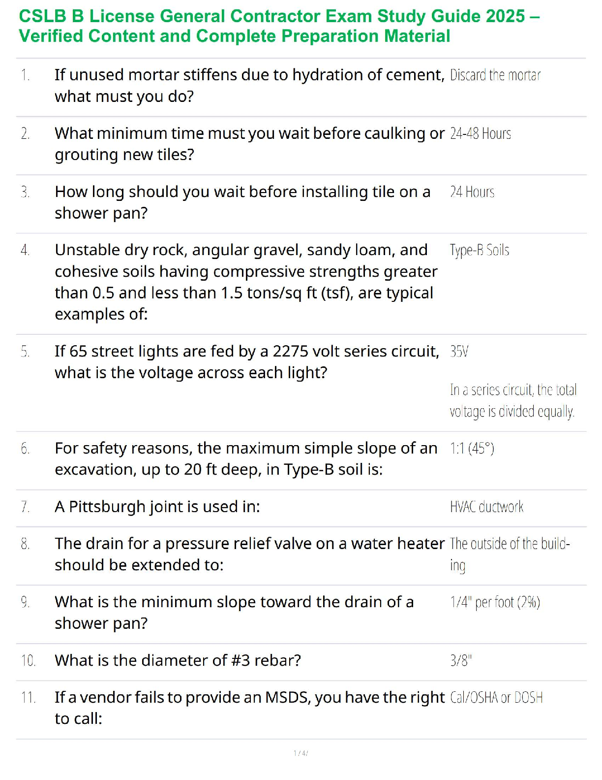 CSLB B License General Contractor Exam Test Bank 2025-2026 | Verified Questions & Answers to Pass on Your First Try