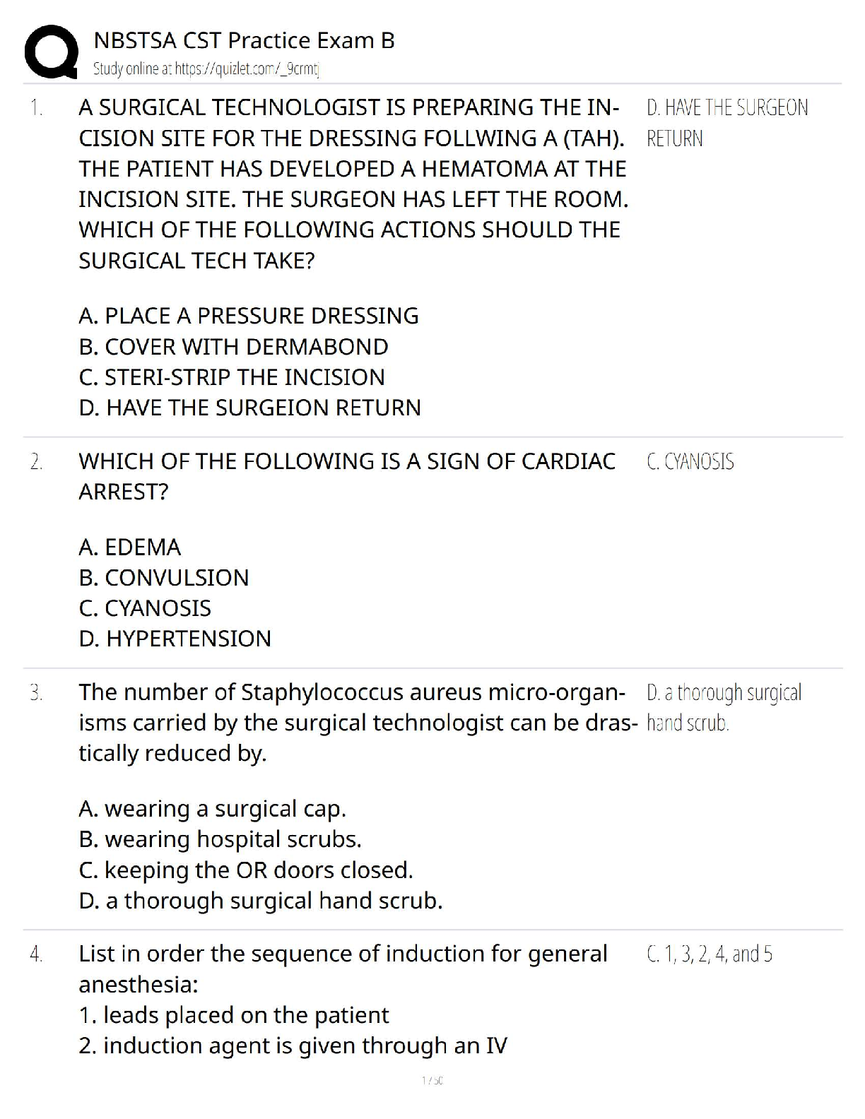 NBSTSA CST Practice Exam B Test Bank 2025/2026: Master the Certified ...