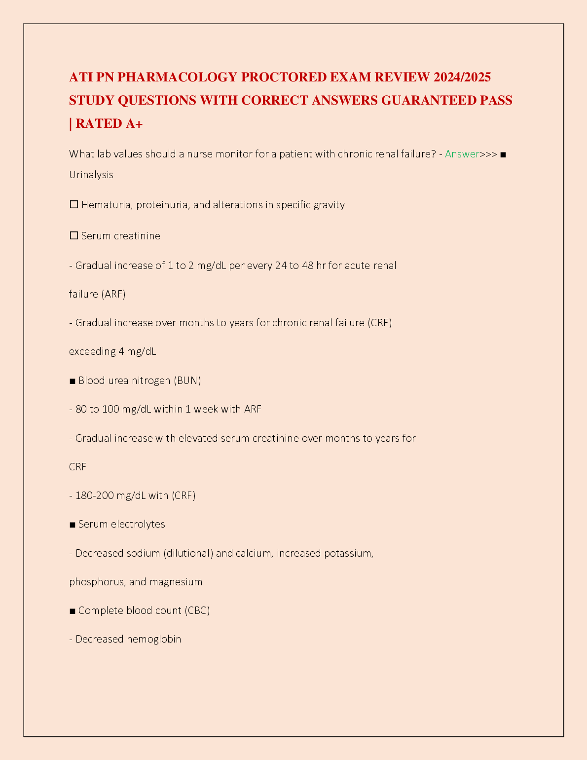 ATI PN Pharmacology Proctor Exam Review 2024/2025: Study Questions with ...