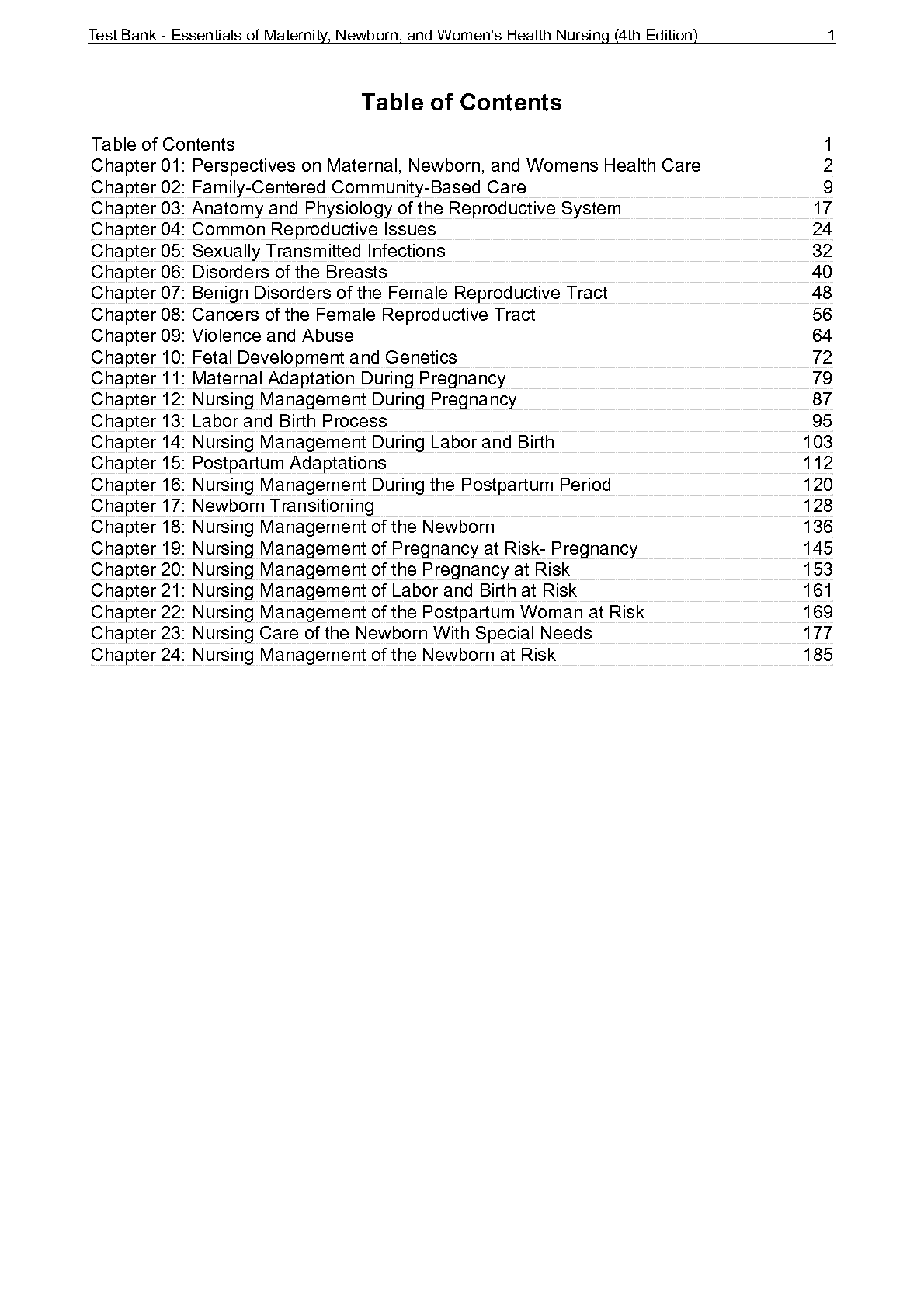 Essentials of Maternity, Newborn, and Women's Health 4th ED