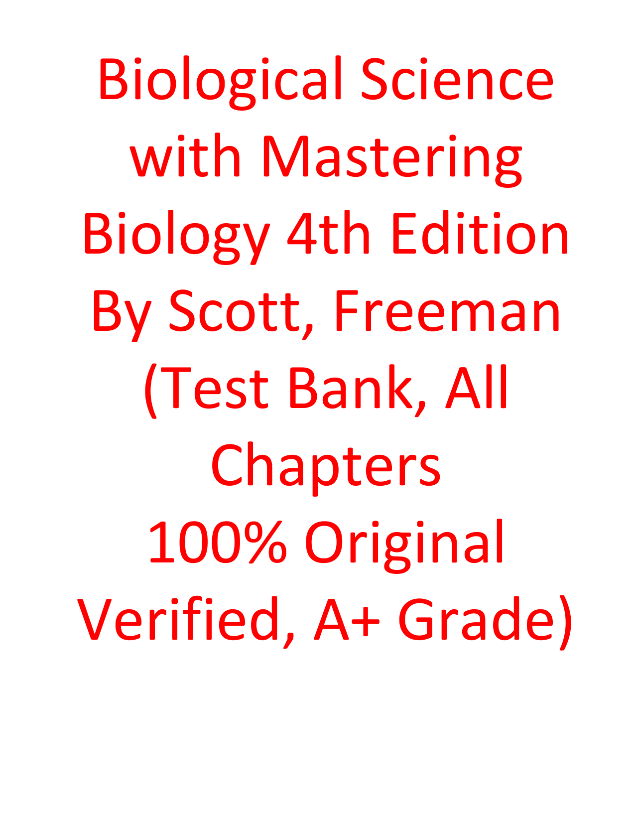 Biological Science with MasteringBiology, 4th Edition