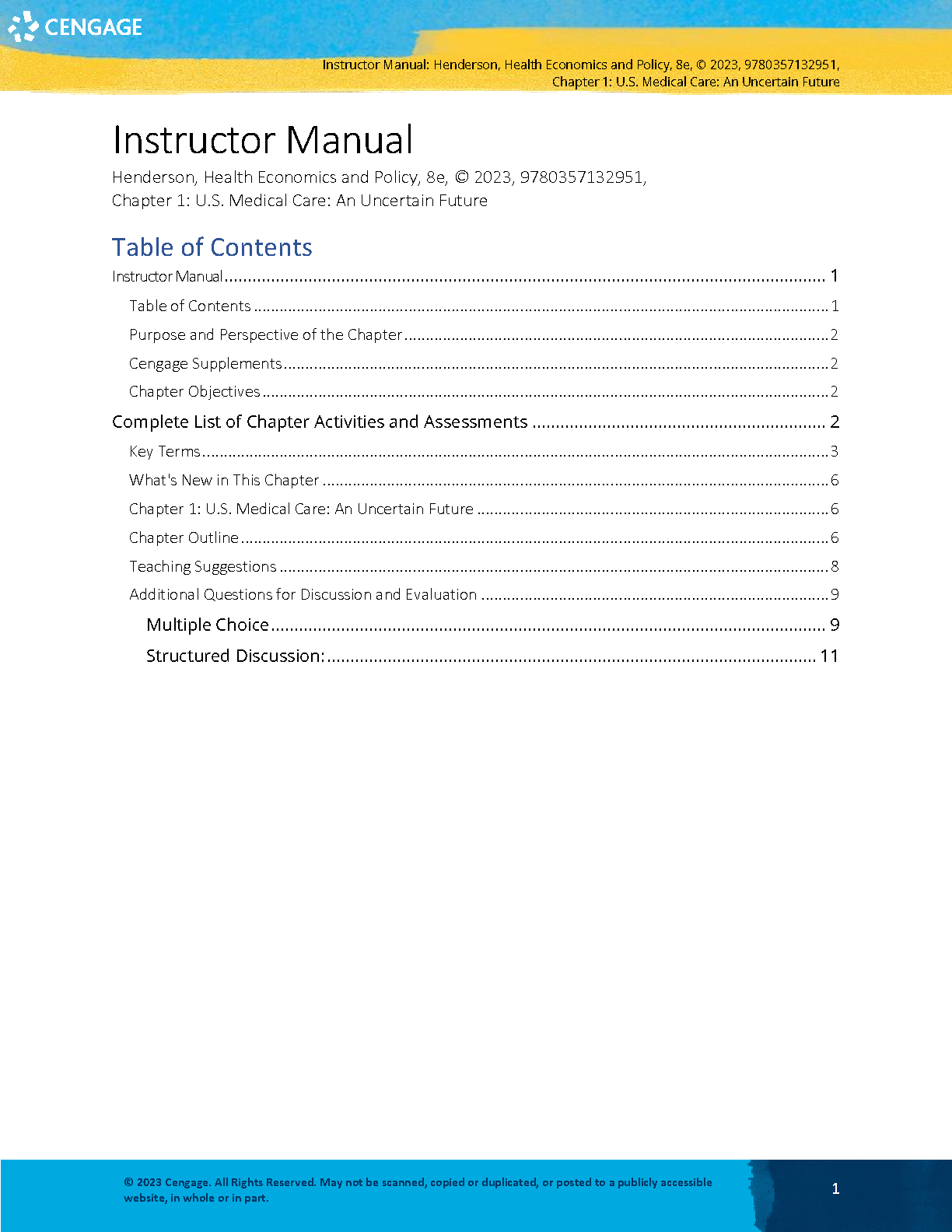 Solution Manual For Health Economics and Policy, 8th Edition by James Henderson