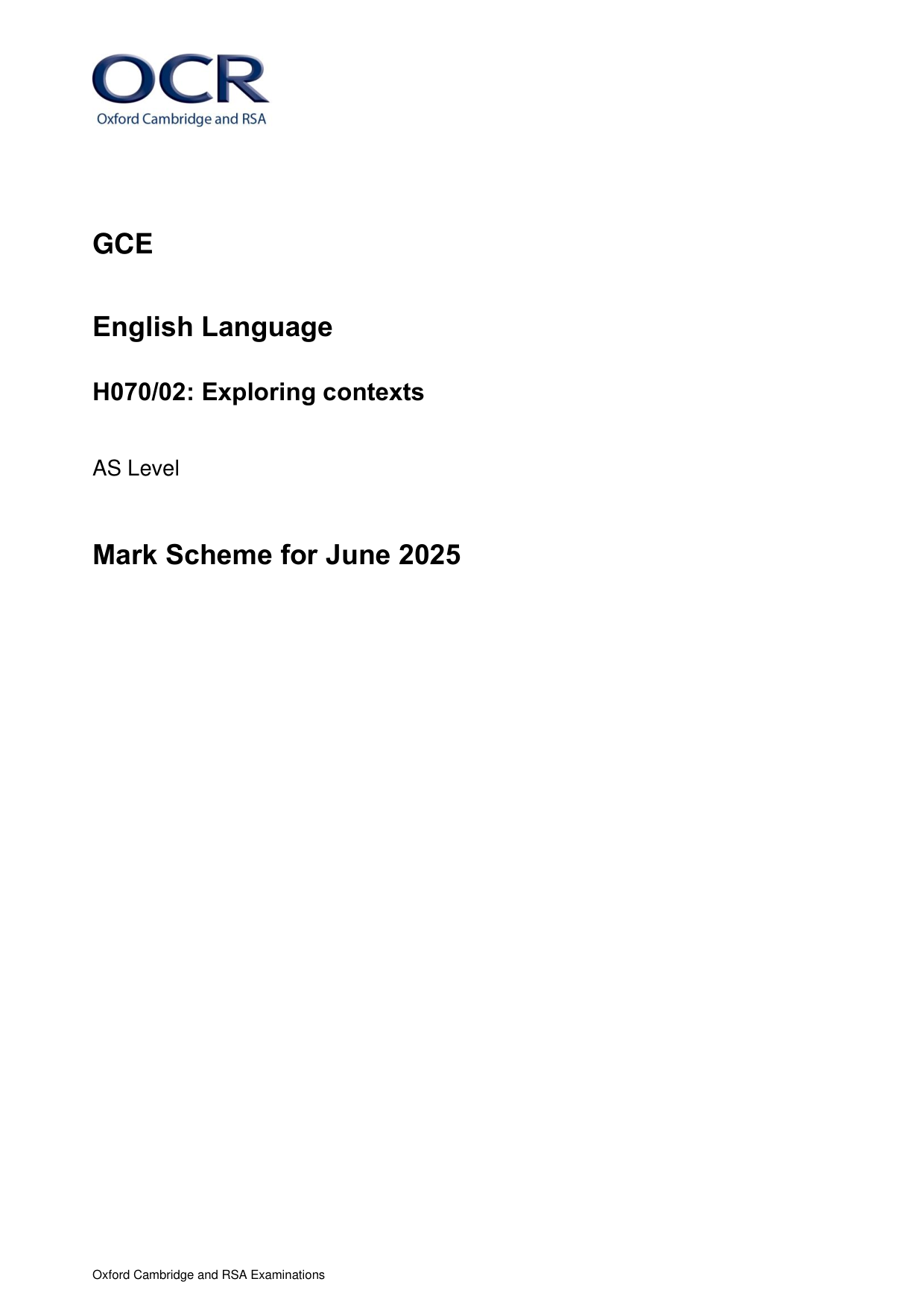 OCR AS English Language Paper 2 Mark Scheme PDF