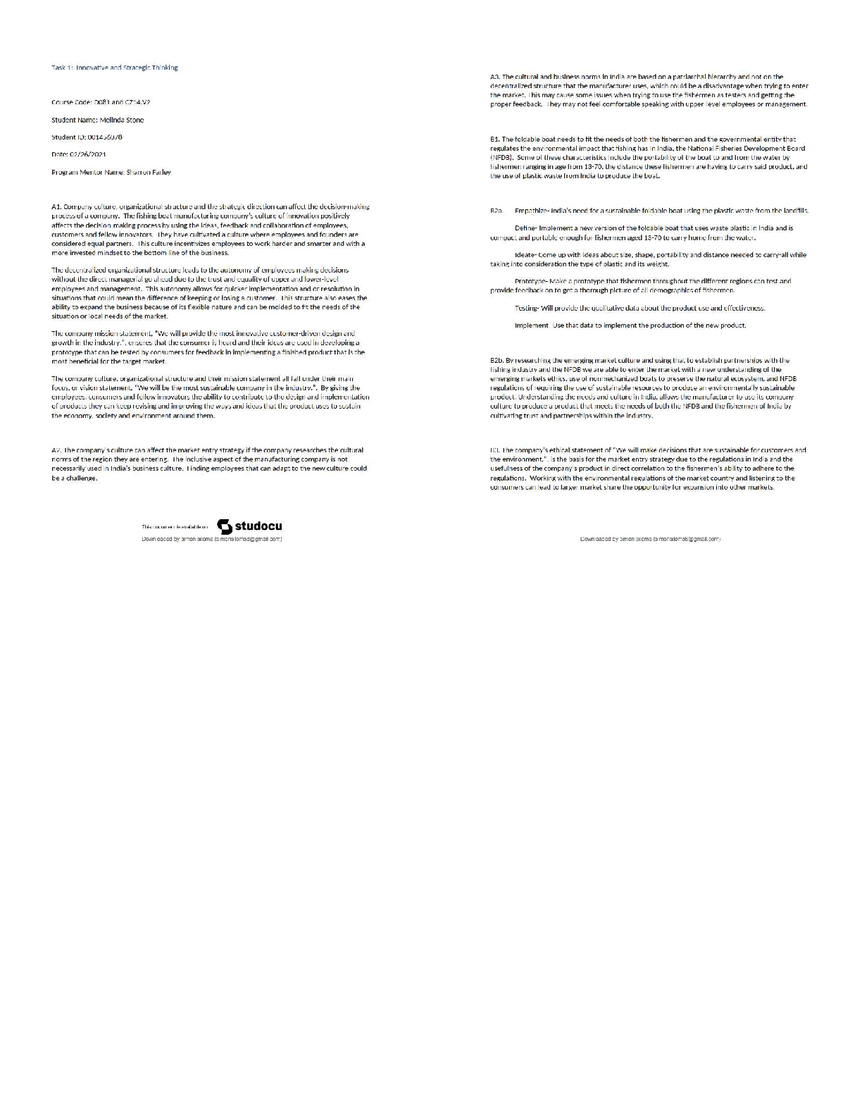 WGU C714 Task 1 Guide: Strategic Thinking, Design Process & India Market Entry Analysis for Students (2025/26)