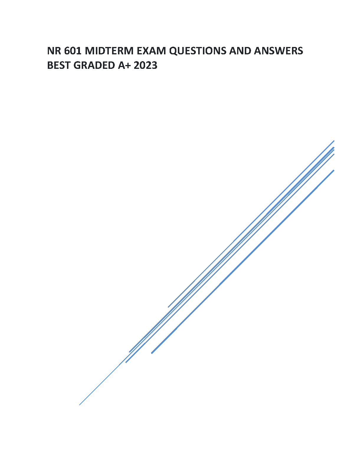 NR 601 Midterm Exam Questions and Answers: Comprehensive Study Guide for the 2024/2025 Academic Year