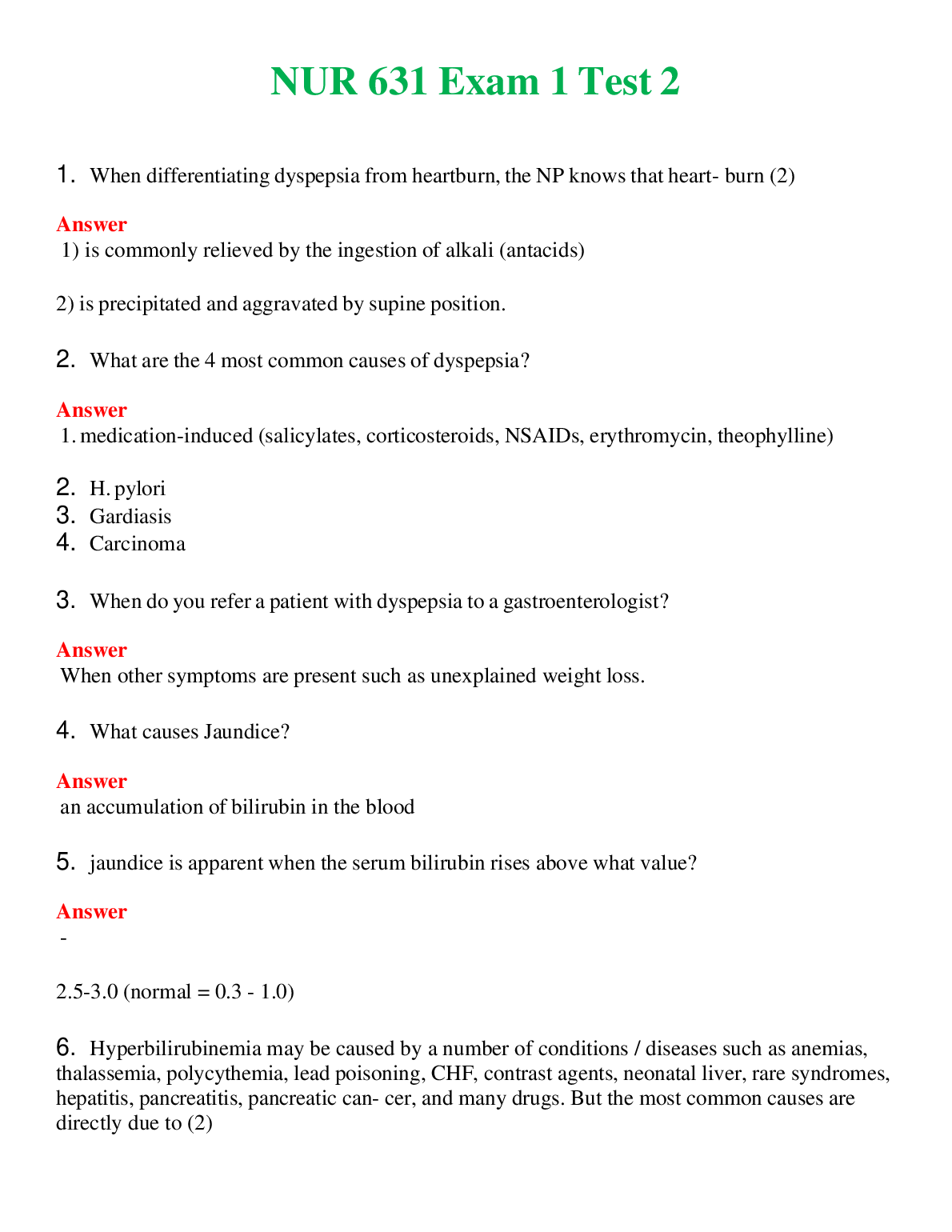 NUR 631 Exam 1 Test 2: A Comprehensive Guide for Nursing Students to ...