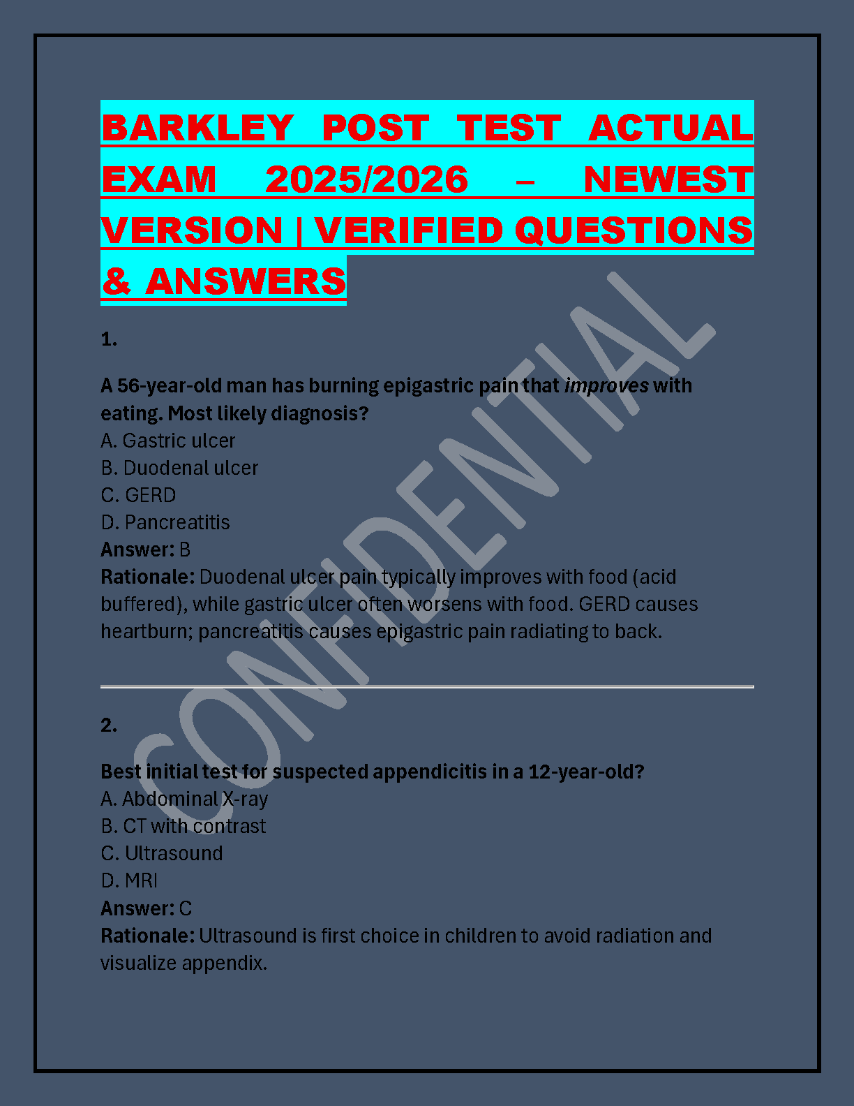 Barkley & Associates FNP/AGNP Post-Test Bank 2025/2026: Verified Questions for AANP and ANCC Exam Mastery