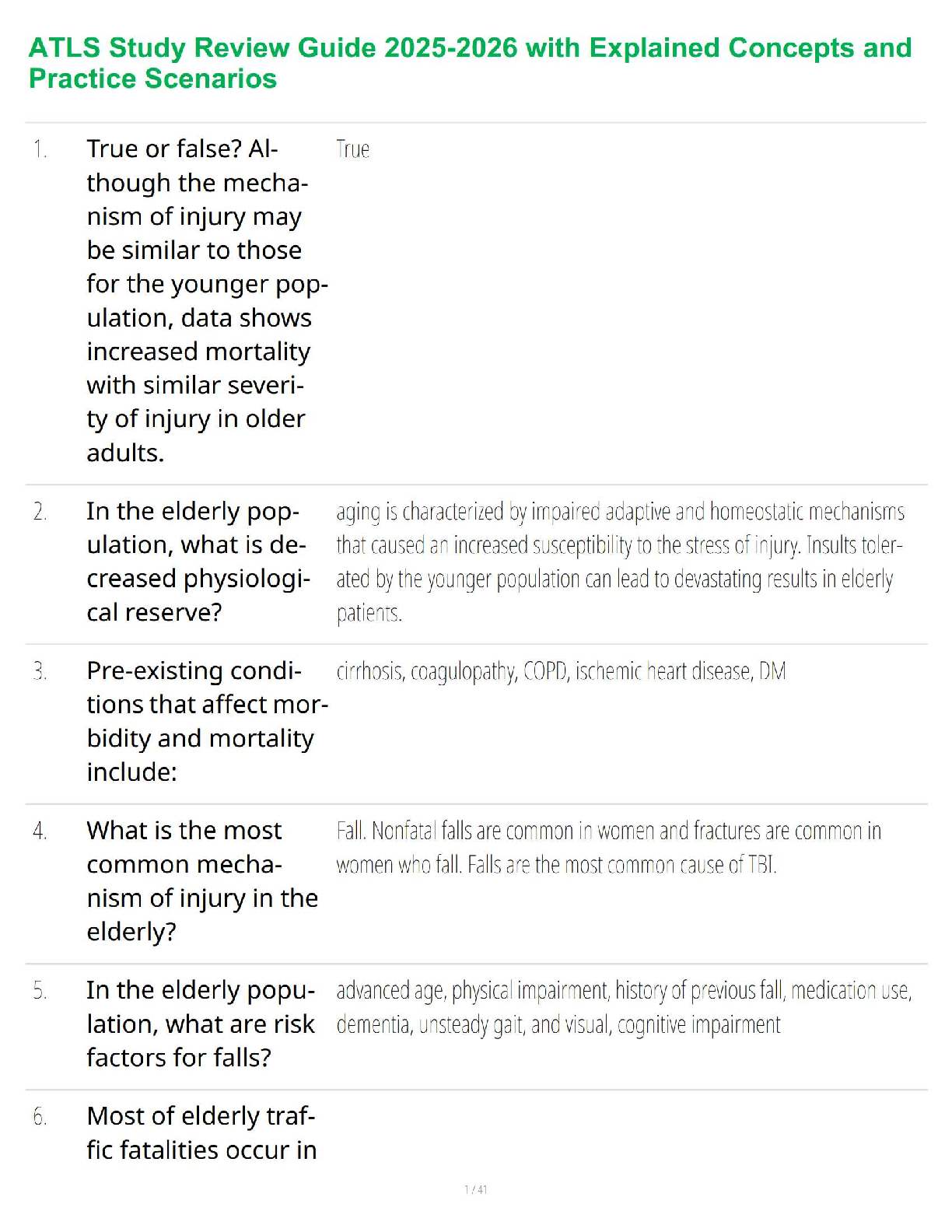 ATLS Advanced Trauma Life Support Study Guide by American College of ...
