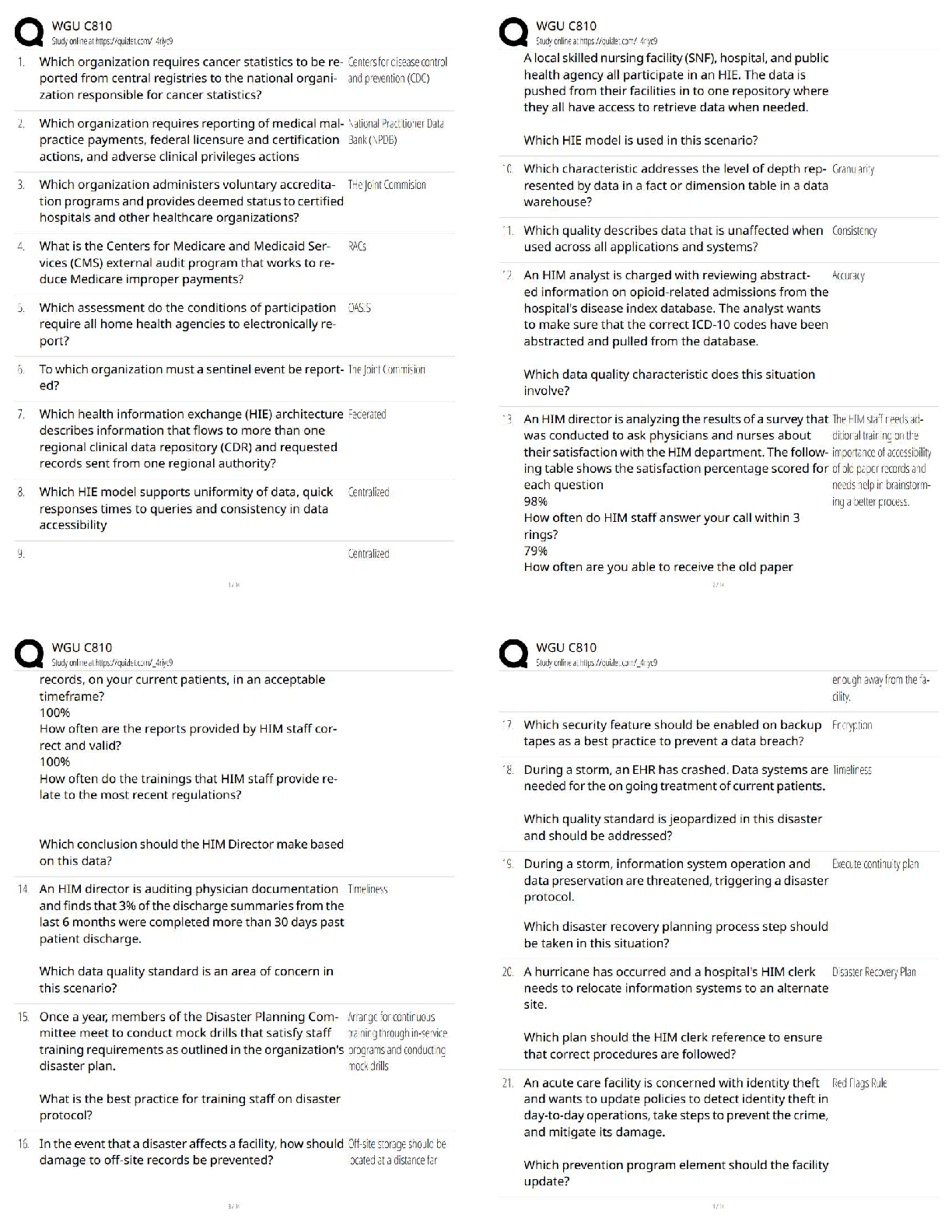WGU C810 Health Information Technology and Systems Test Bank 2025/2026 with Verified Answers